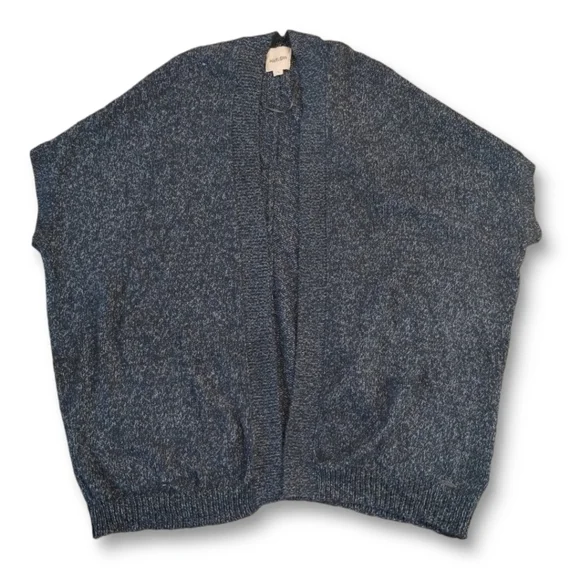 Harlow Plus Size Black Heather Open Front Knit Cardigan | Plus O/S - Picture 2 of 7